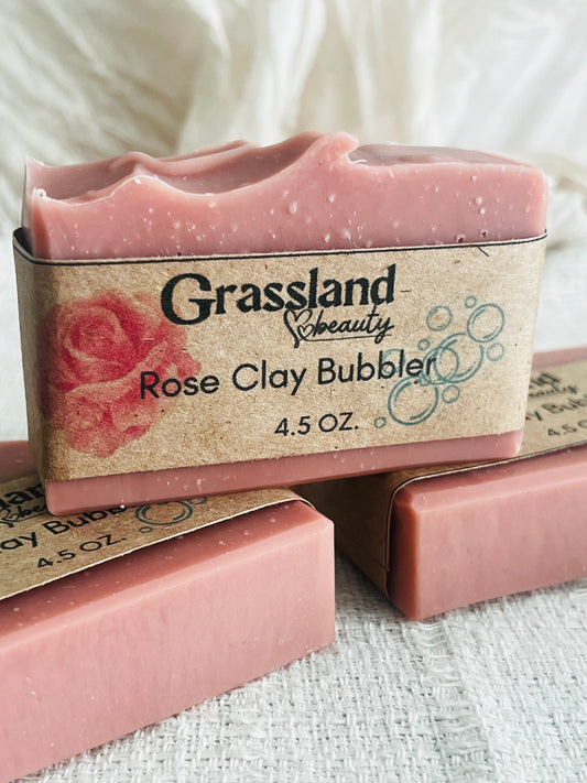 Rose clay bubbler soap bar